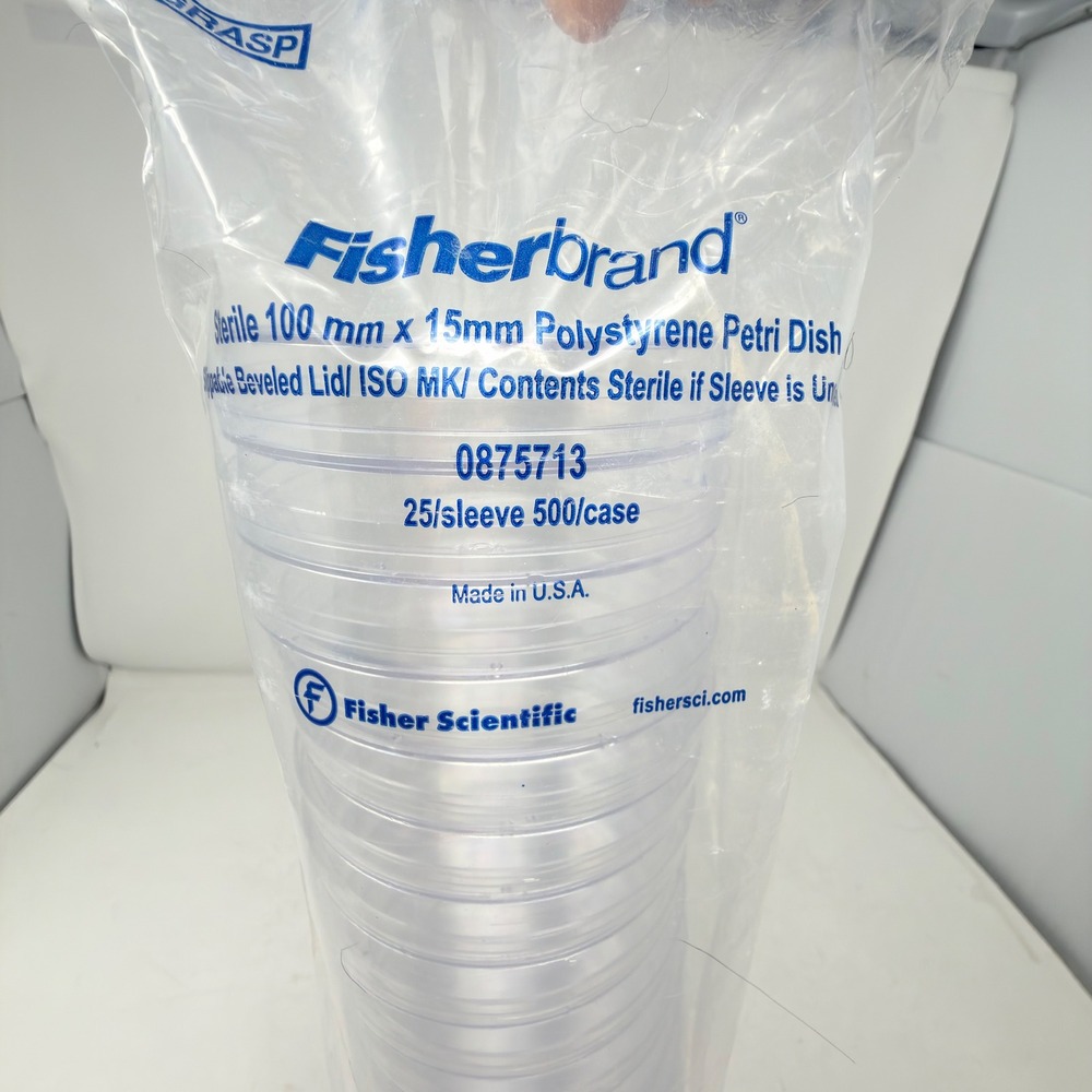 Fisherbrand Petri Dish 100mm x 15mm Clear Sterile Polystyrene 25 Count